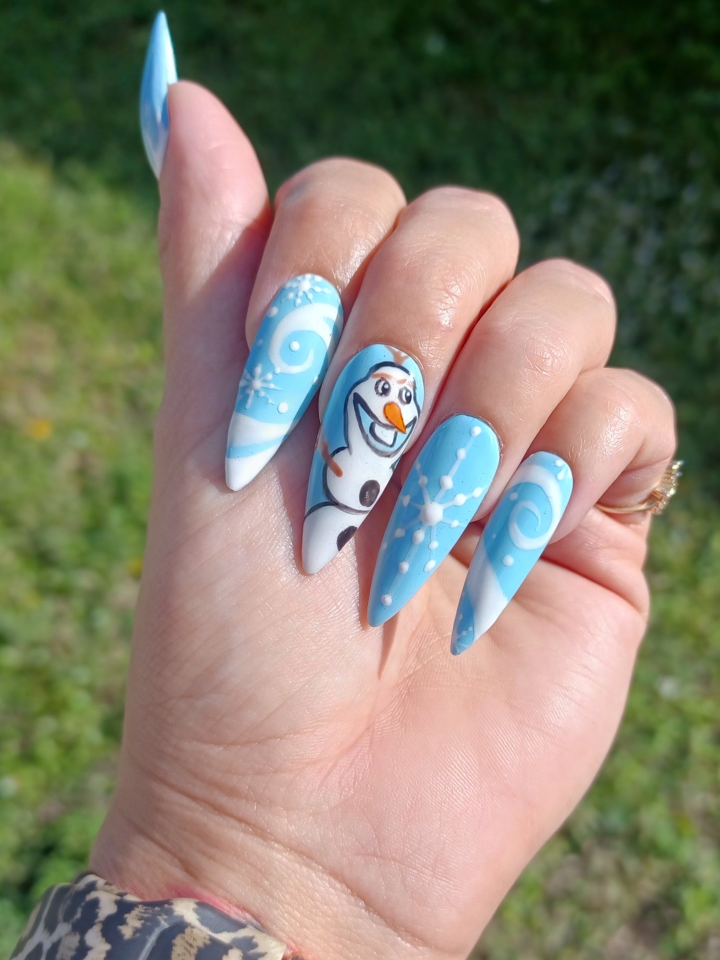 Snowman Press On Nails