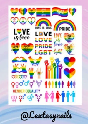 Pride Water Slide Nail Decals