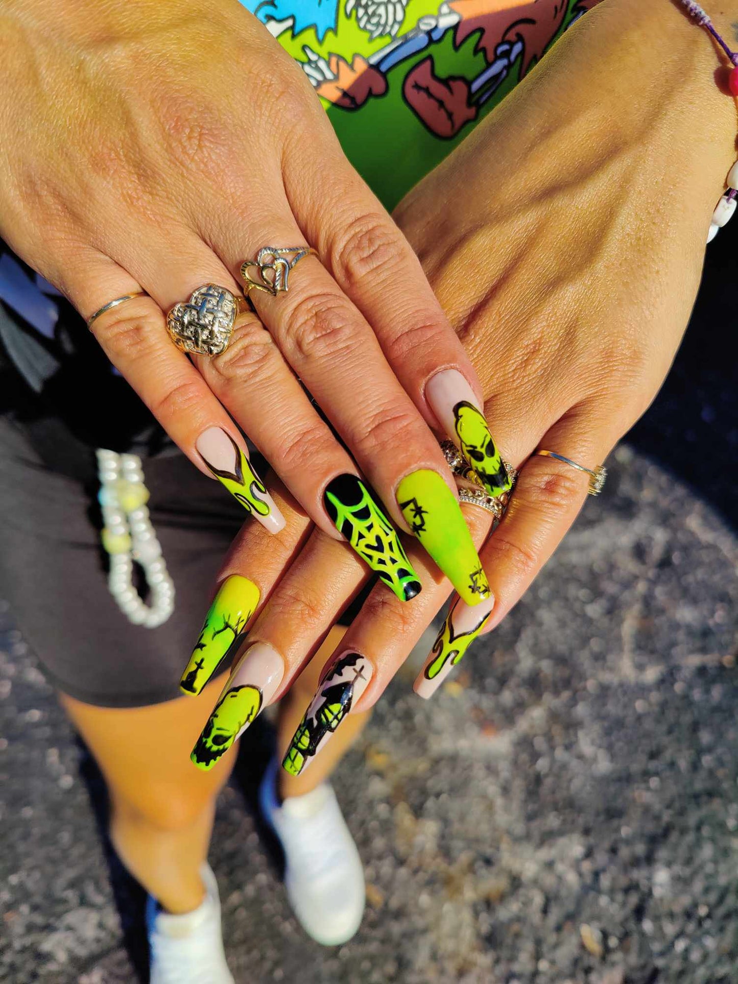 Glow In The Dark Spooky Ooky Press On Nails