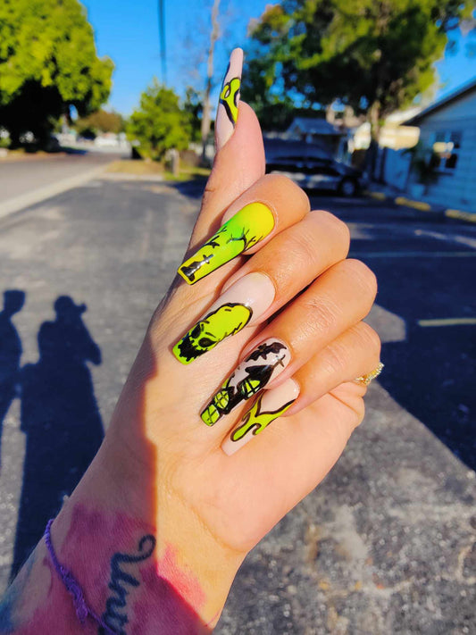 Glow In The Dark Spooky Ooky Press On Nails