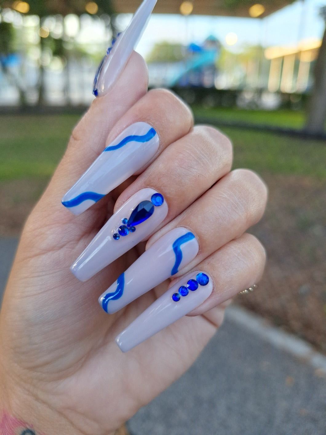 Blue Royalty Press On Nails