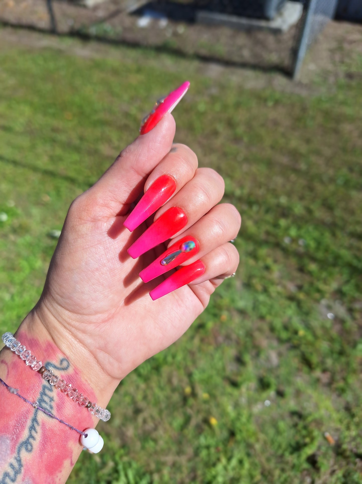 Hot Girl Neon Summer Press On Nails