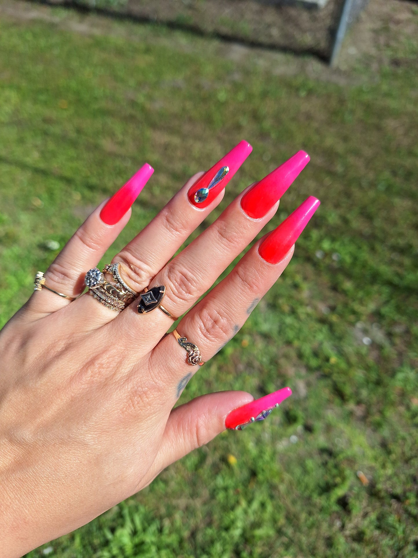 Hot Girl Neon Summer Press On Nails