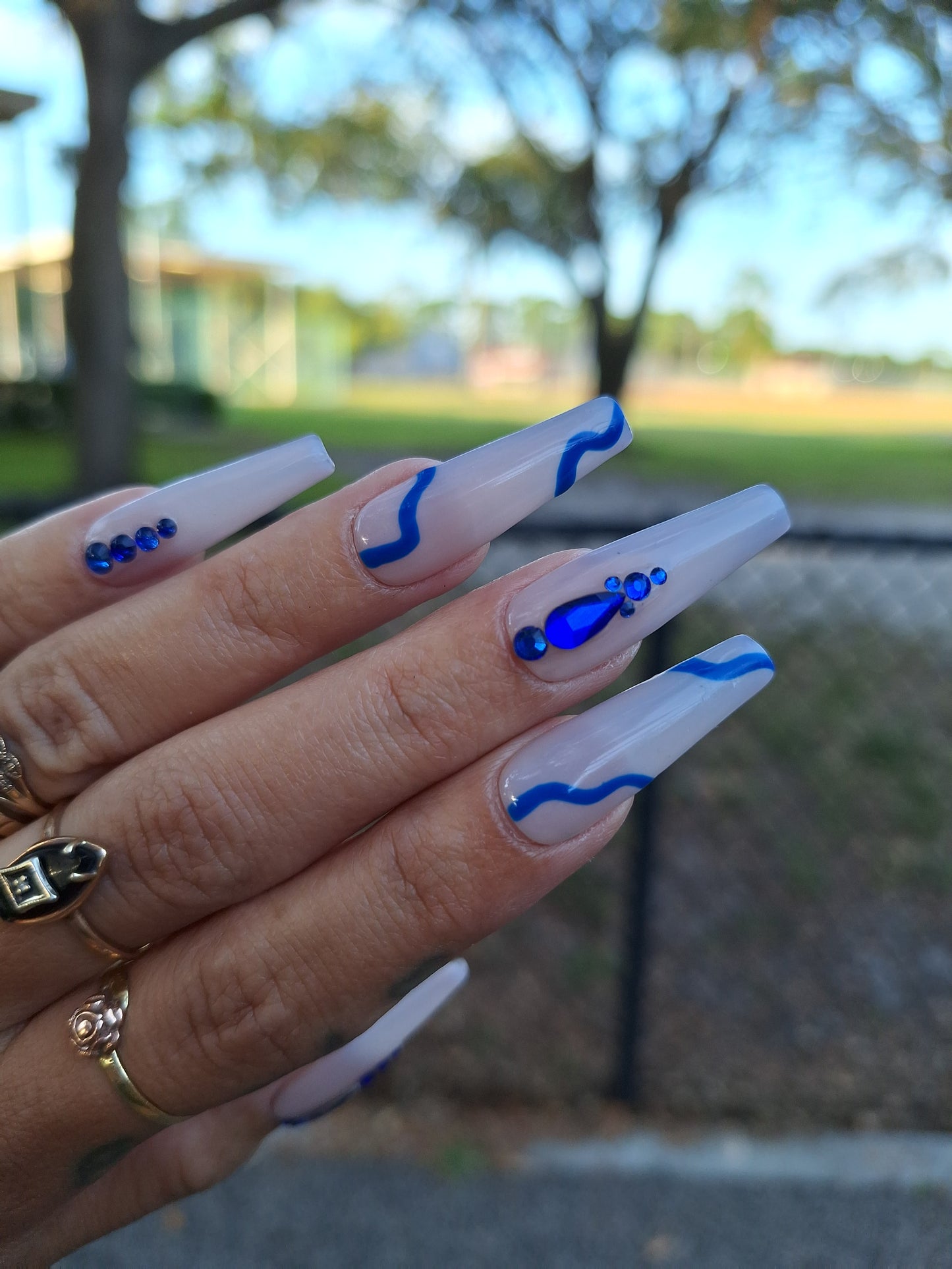 Blue Royalty Press On Nails